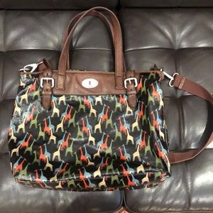 Fossil/ KeyPer/ Rare/ Giraffe/ Tote/ Shoulder/ Bag